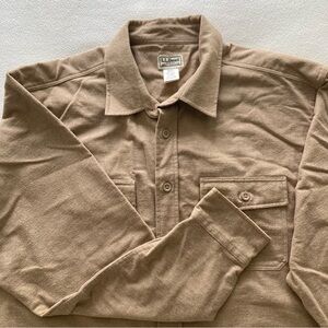 L.L. Bean Men's Vintage Chamois Flannel Shirt Cotton, beige.. 2 Pockets. XL-Tall